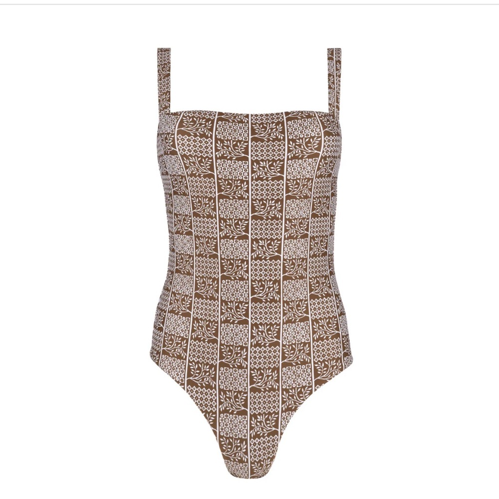 Minnow Swim NWT size small- Brown and White Patterned Swimsuit